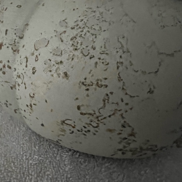 VINTAGE GREEN/ GOLD FLECKS PUMPKIN WITH LID AND STAND - Picture 8 of 13